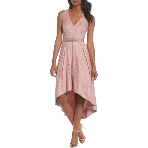 Cocktail Dress 6 Semi Formal Small Midi Retro Party Gown Coquette Eliza J Hi low